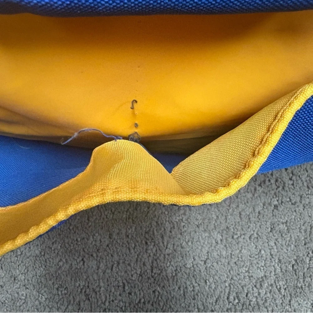 FISHER PRICE Diaper Bag Tote Cooler Bag Blue Yellow Vintage Large Travel 90's